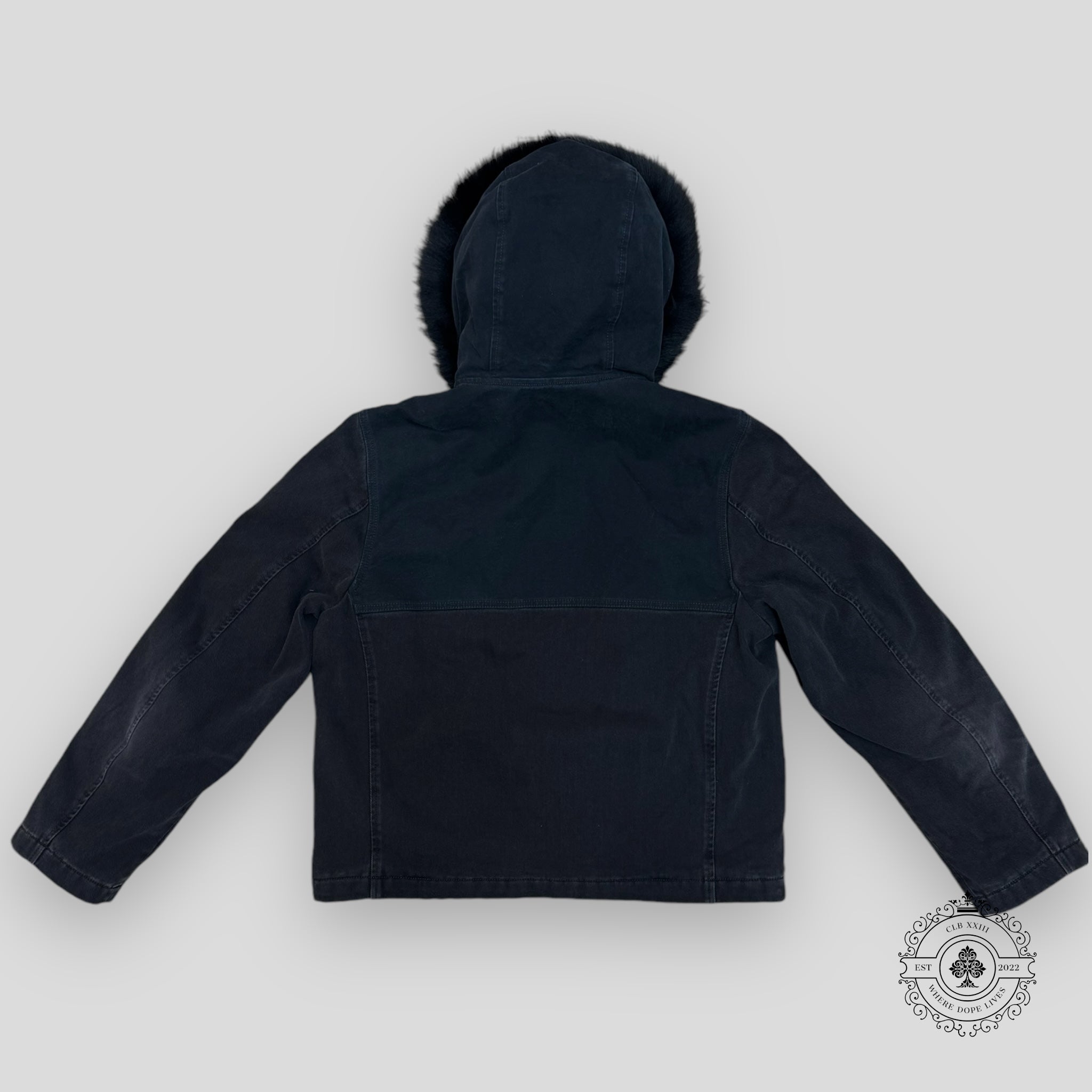 Louis Vuitton Denim Blouson with Fur Hood
