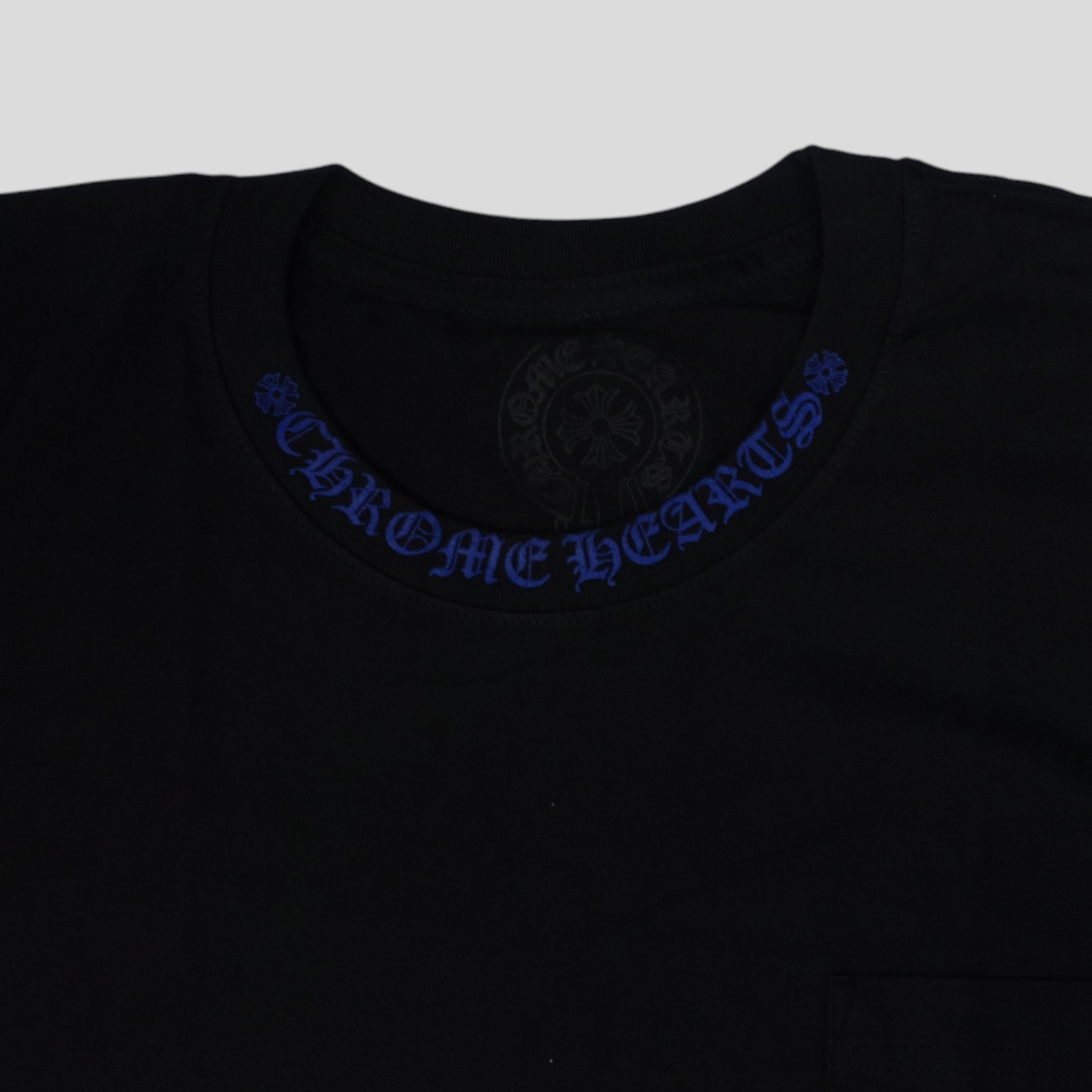 Chrome Hearts Neck Logo Tee in Black/Blue