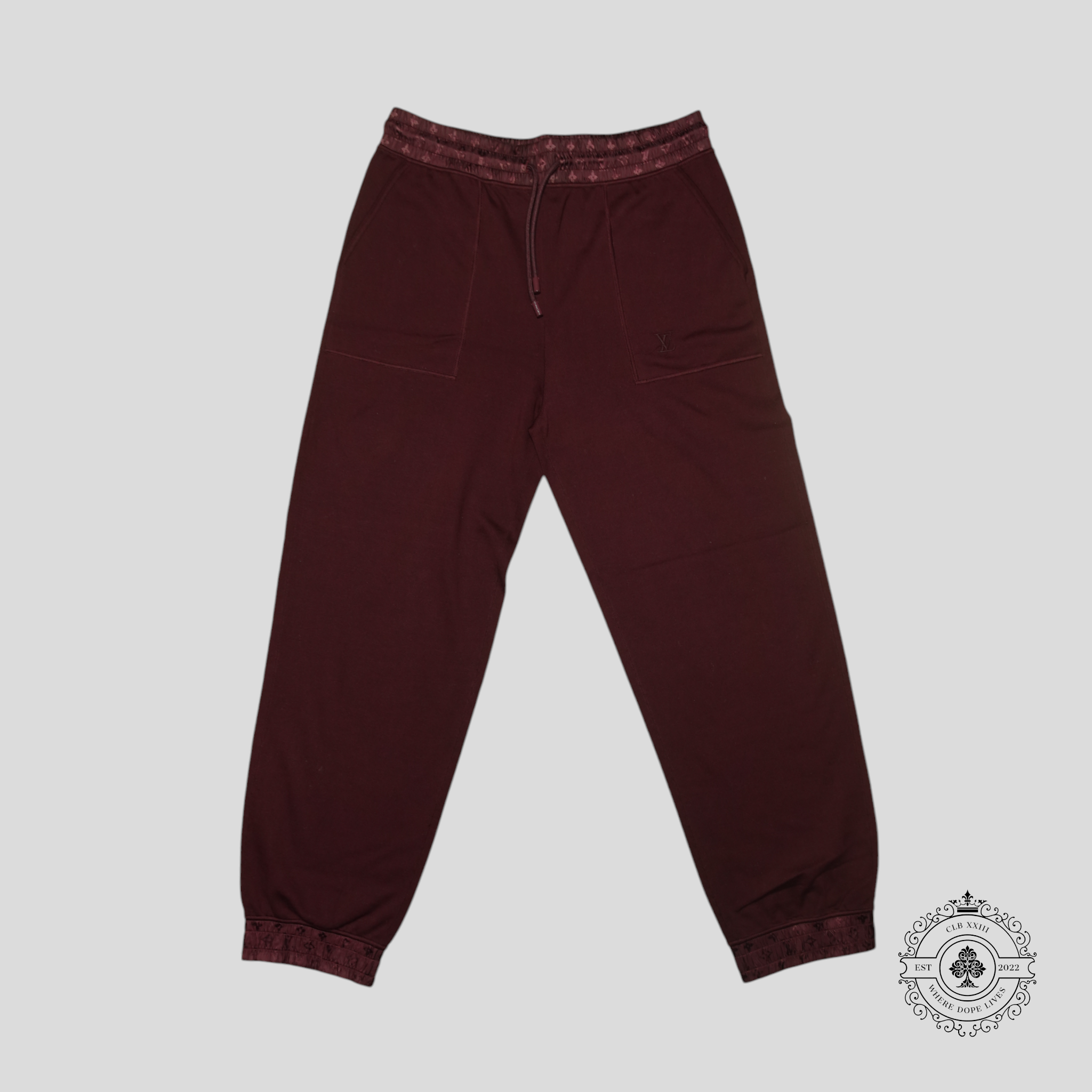 Louis Vuitton Nylon Hybrid Jog Pants in Maroon