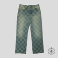 Louis Vuitton 3D Damier Denim Skate Pants in Medium Wash