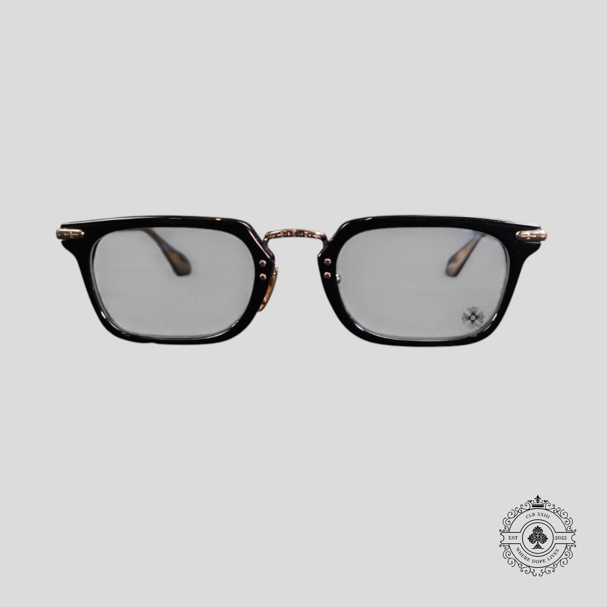 Chrome Hearts Snat Glasses in Black/Gold