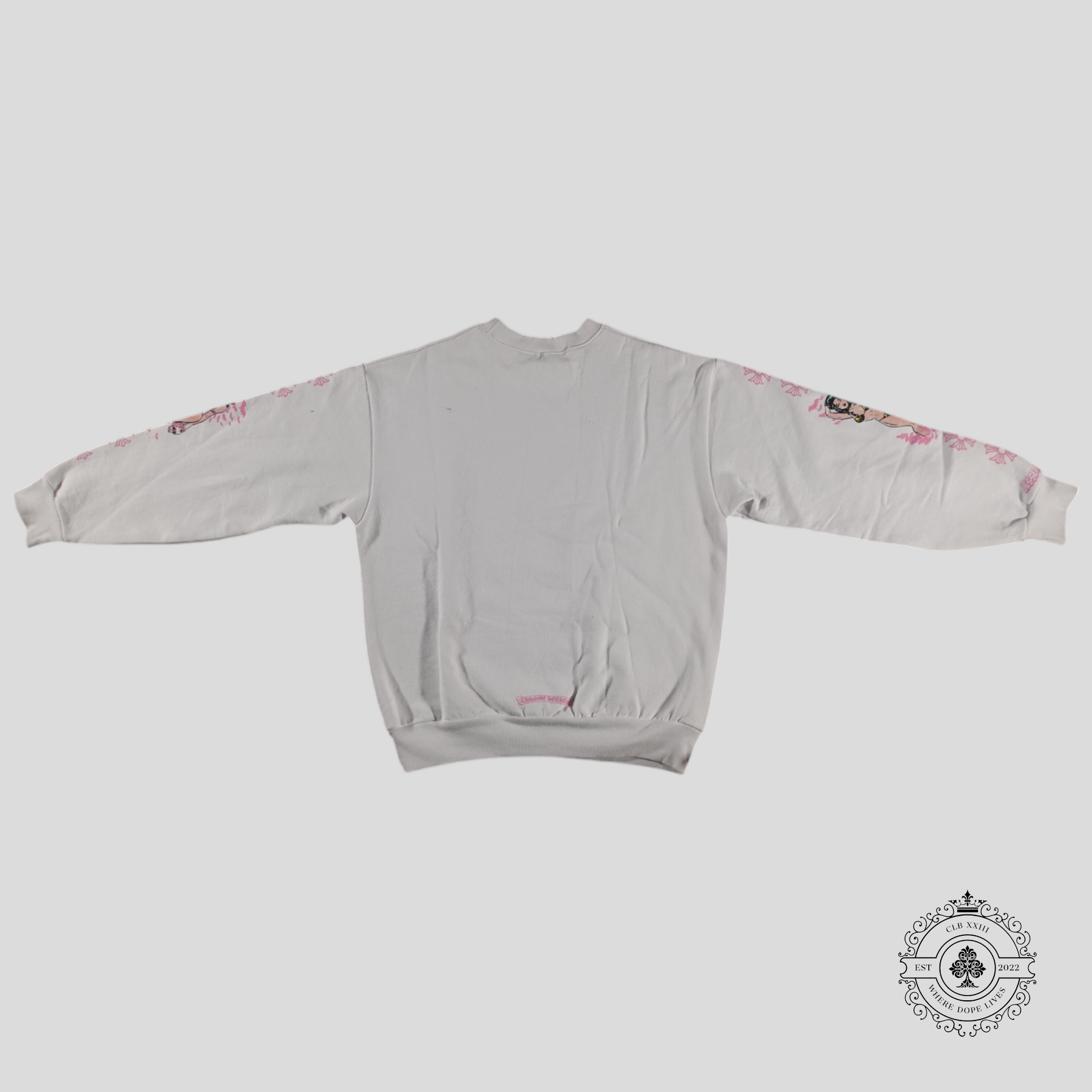 Chrome Hearts Deadly Doll Crewneck in White/Pink