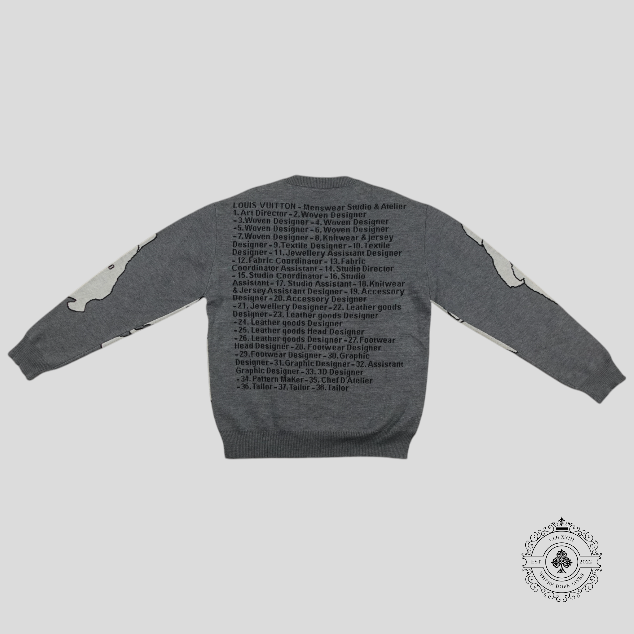 Louis Vuitton Menswear Studio & Atelier Jacquard Sweater in Grey