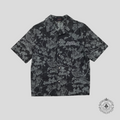 Louis Vuitton LV Waves Floral Jacquard Open Collar Button Up Denim Shirt in Blue