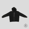 Amiri Shotgun Distressed Shoulder Bleached Zip Up Hoodie in Black