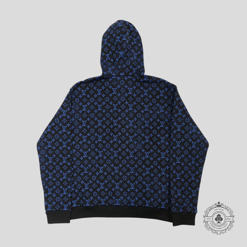 Louis Vuitton Monogram Zip Through Hoodie in Black/Blue