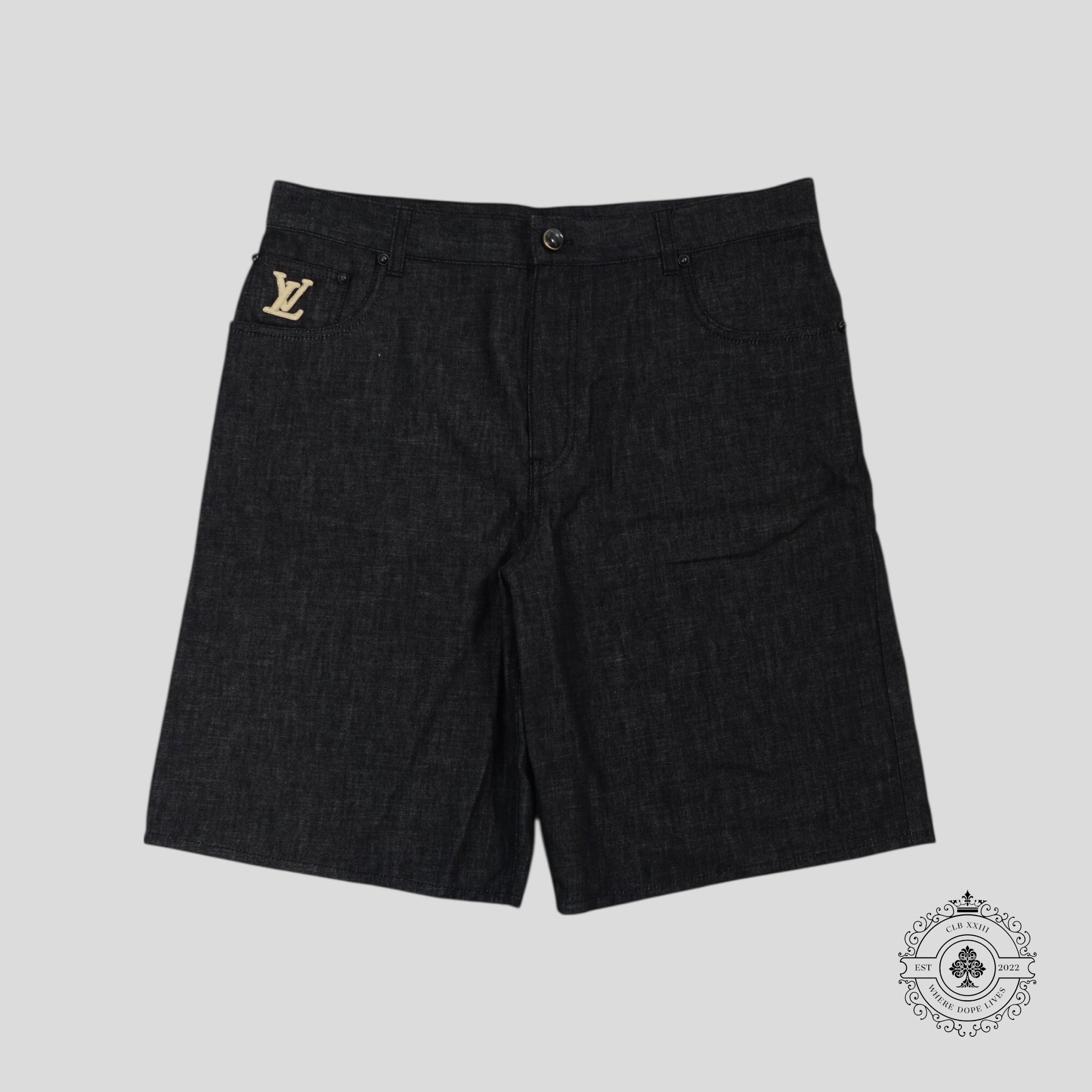 Louis Vuitton Raffia Chambray Shorts in Black