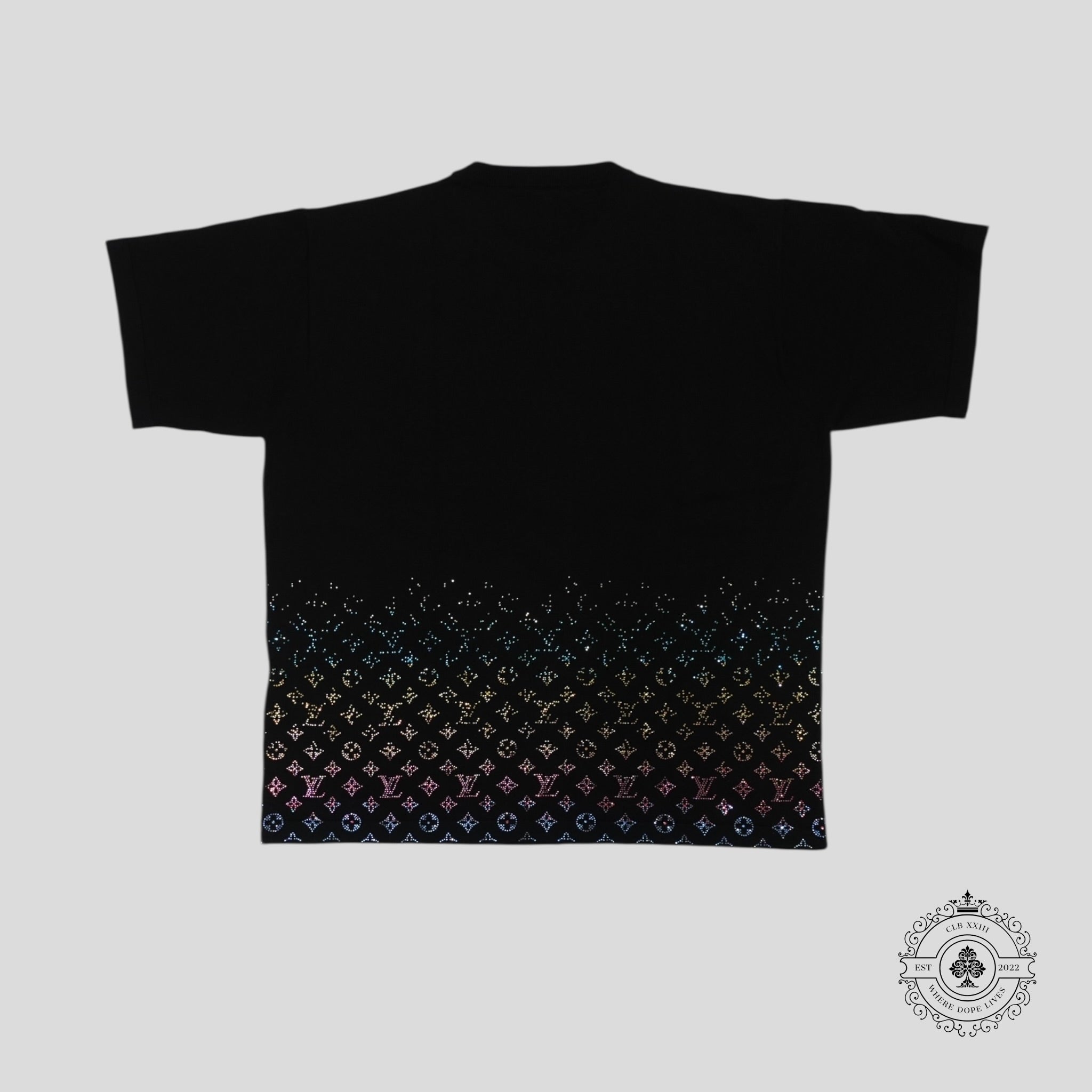Louis Vuitton Rhinestone Monogram Degrade Tee in Black
