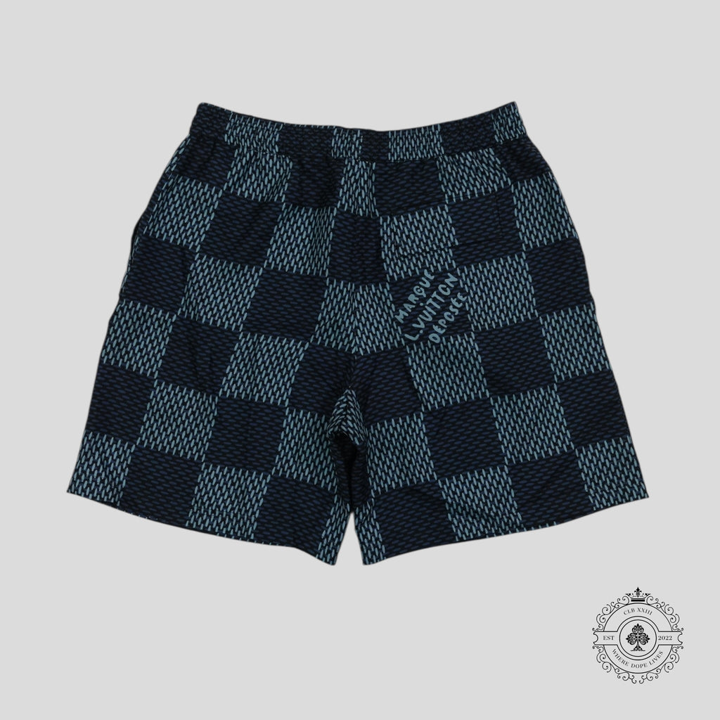 Louis Vuitton Damier Silk Shorts in Blue