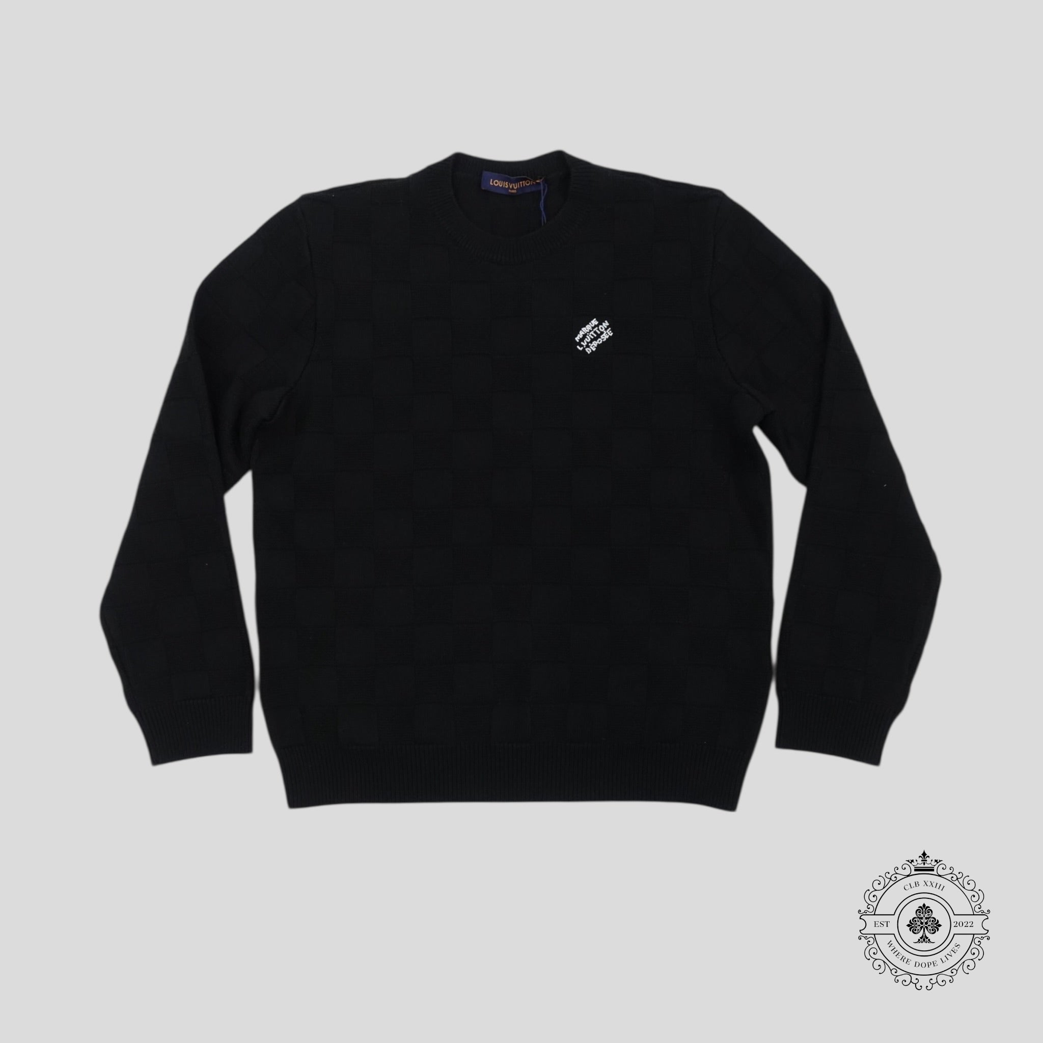 Louis Vuitton Damier Pearl Embroidered Pullover in Black