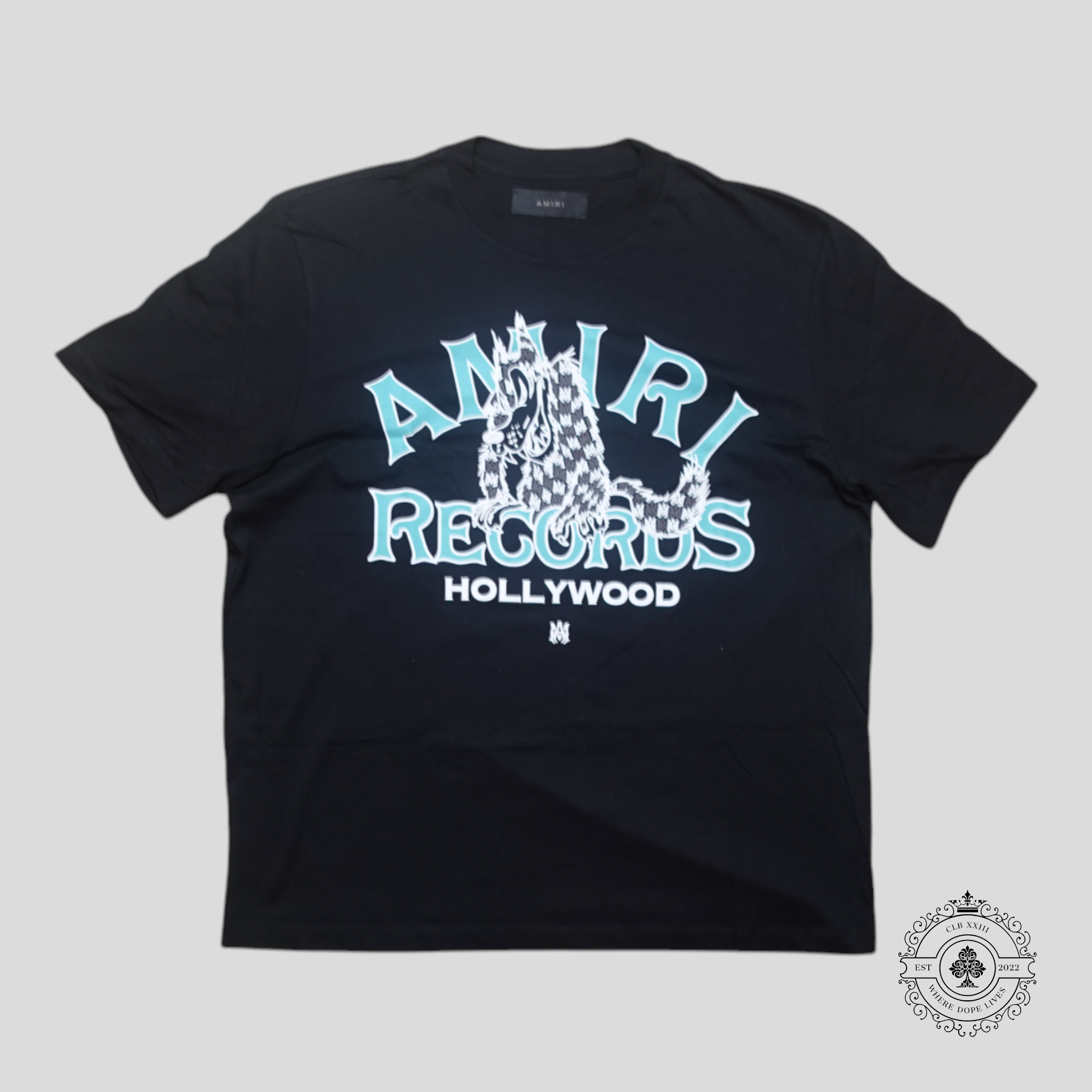 Amiri Records Wolf T-Shirt in Black/Blue/White