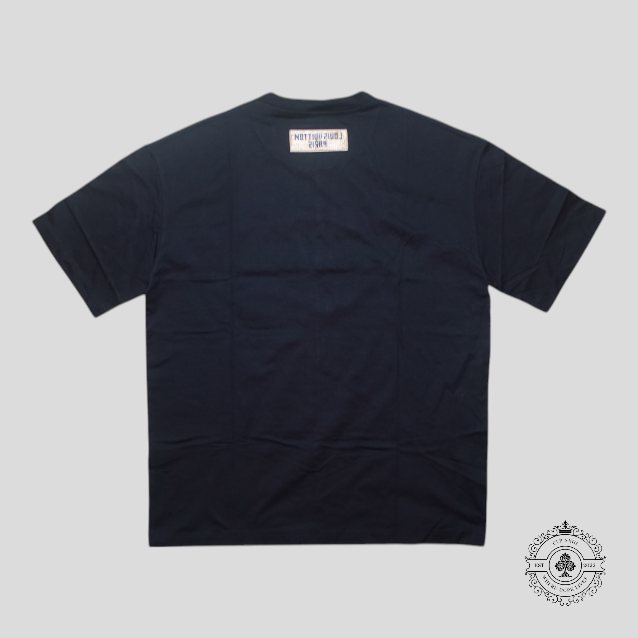 Louis Vuitton Beads Embroidered T-Shirt in Black/Silver