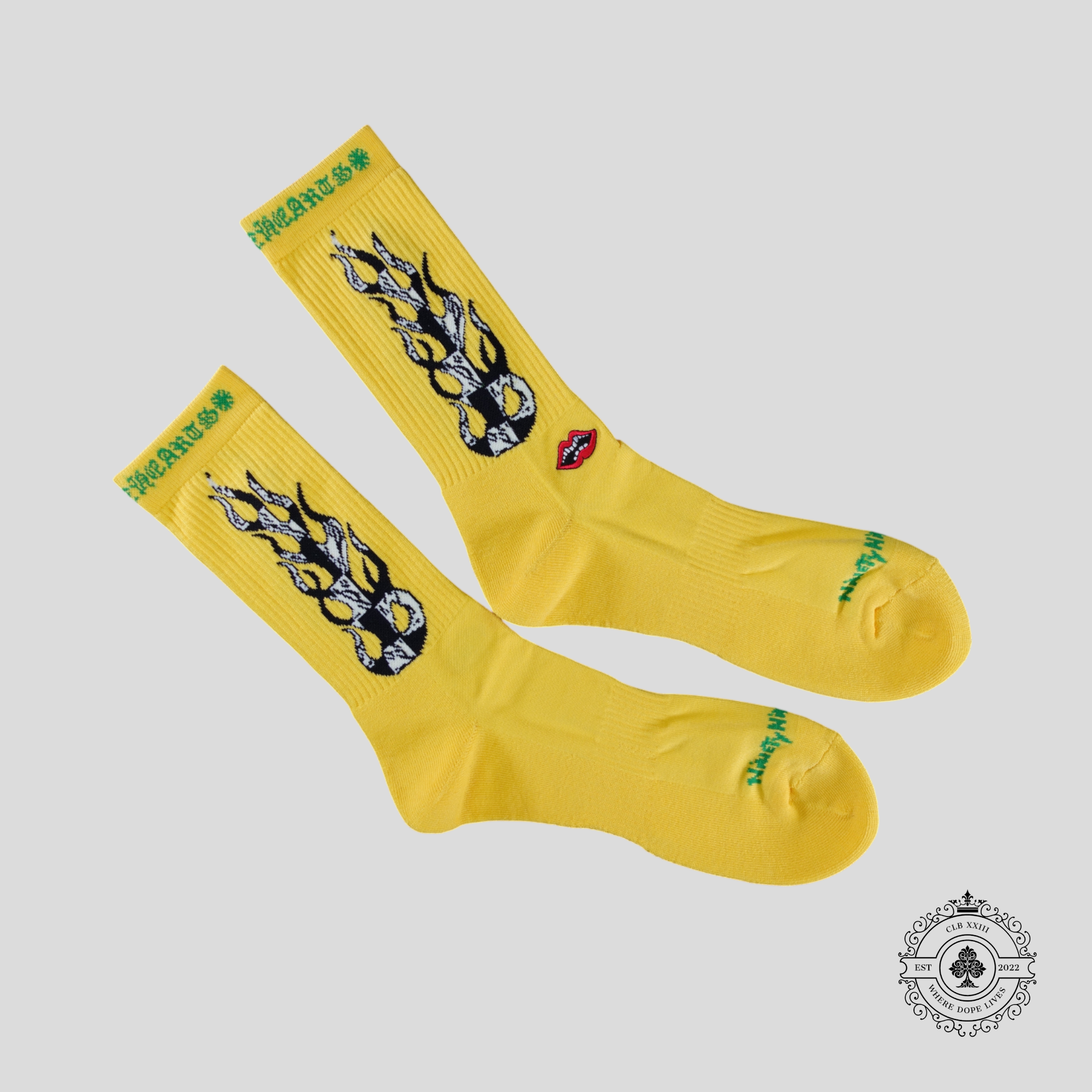 Chrome Hearts 99 Eyes Socks in Yellow