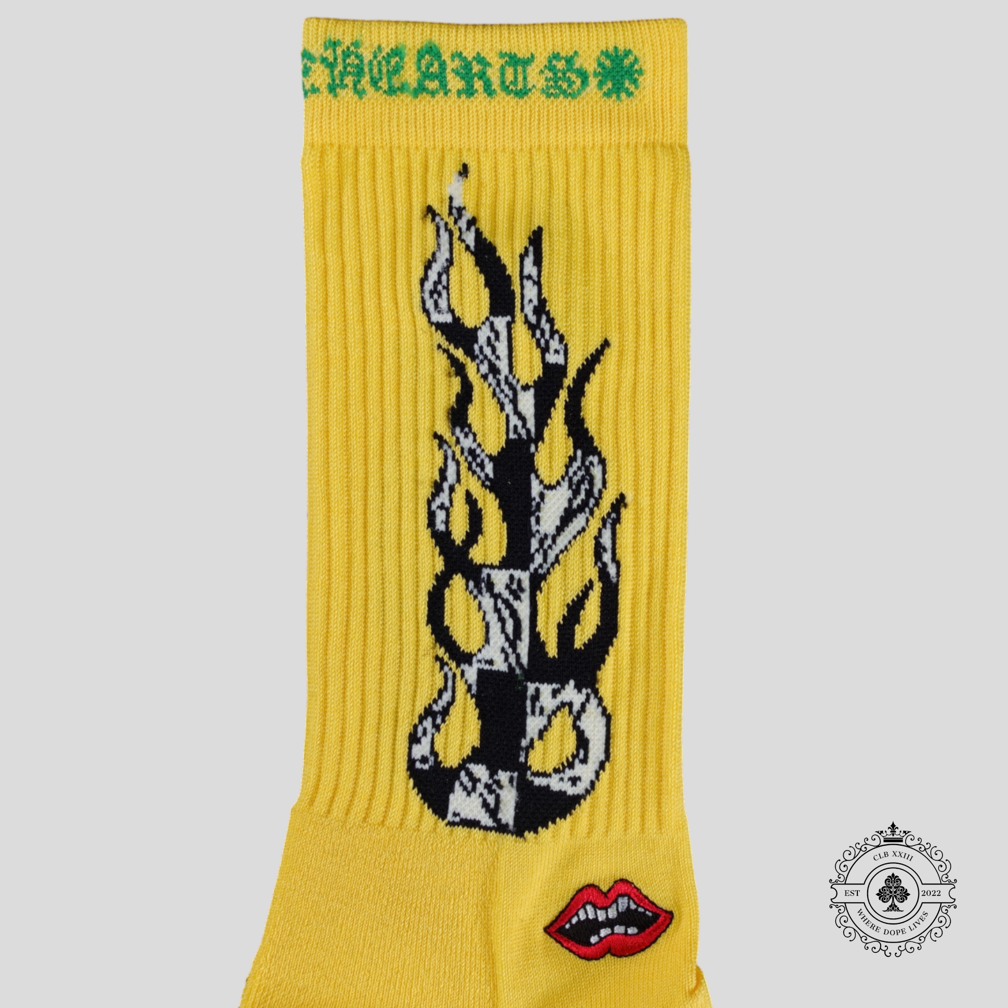 Chrome Hearts 99 Eyes Socks in Yellow