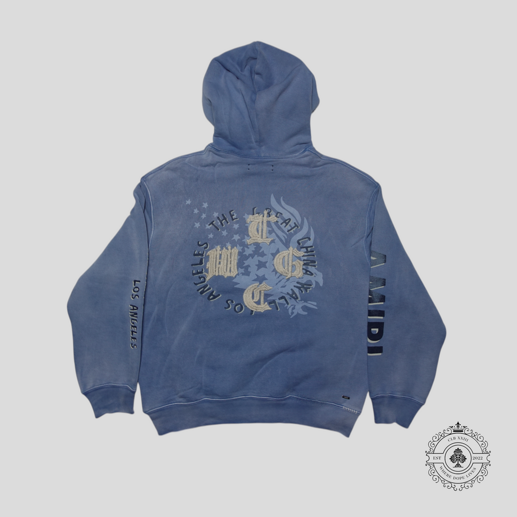 Amiri the Great China Wall Hoodie in Blue