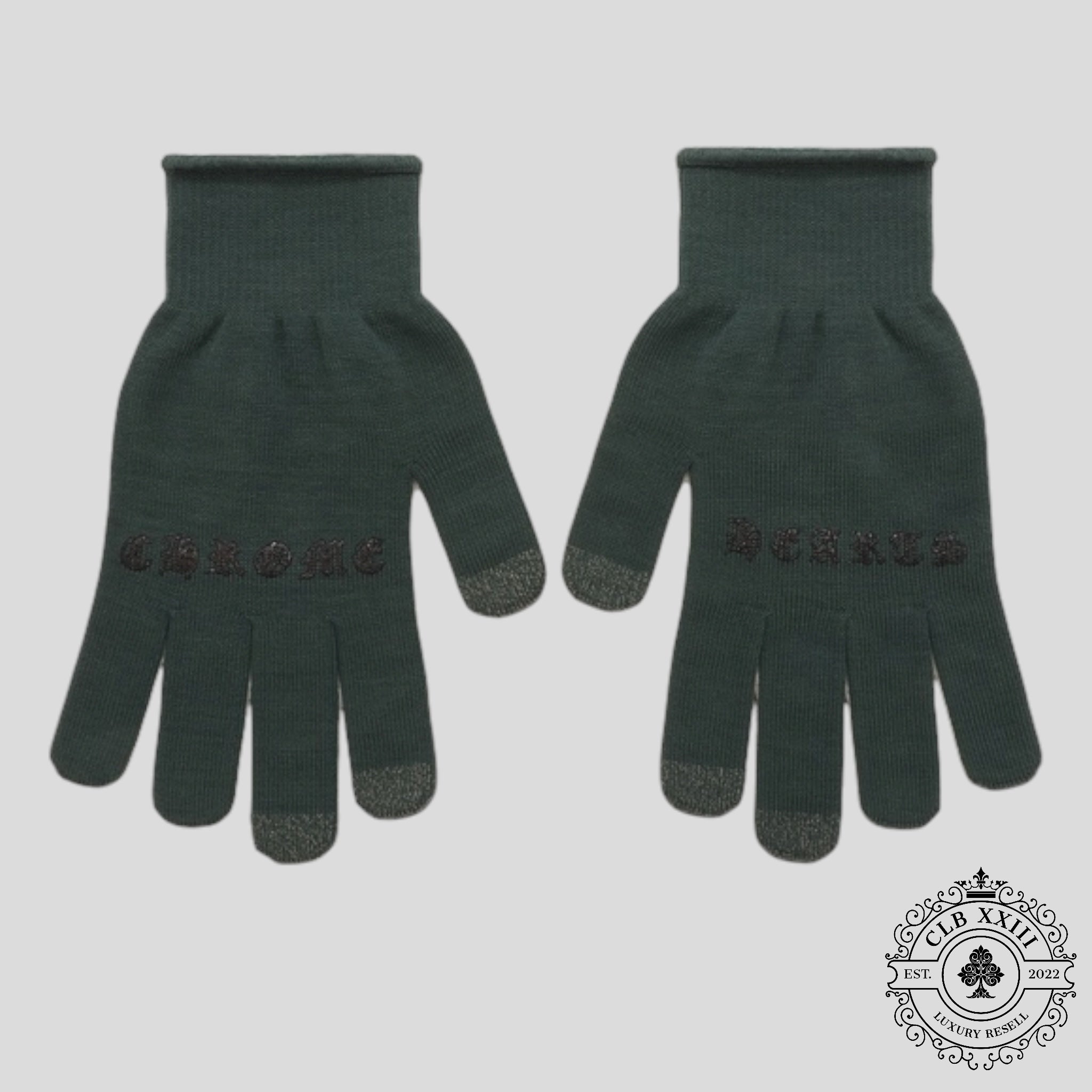Chrome Hearts Work Gloves in Midnight Green