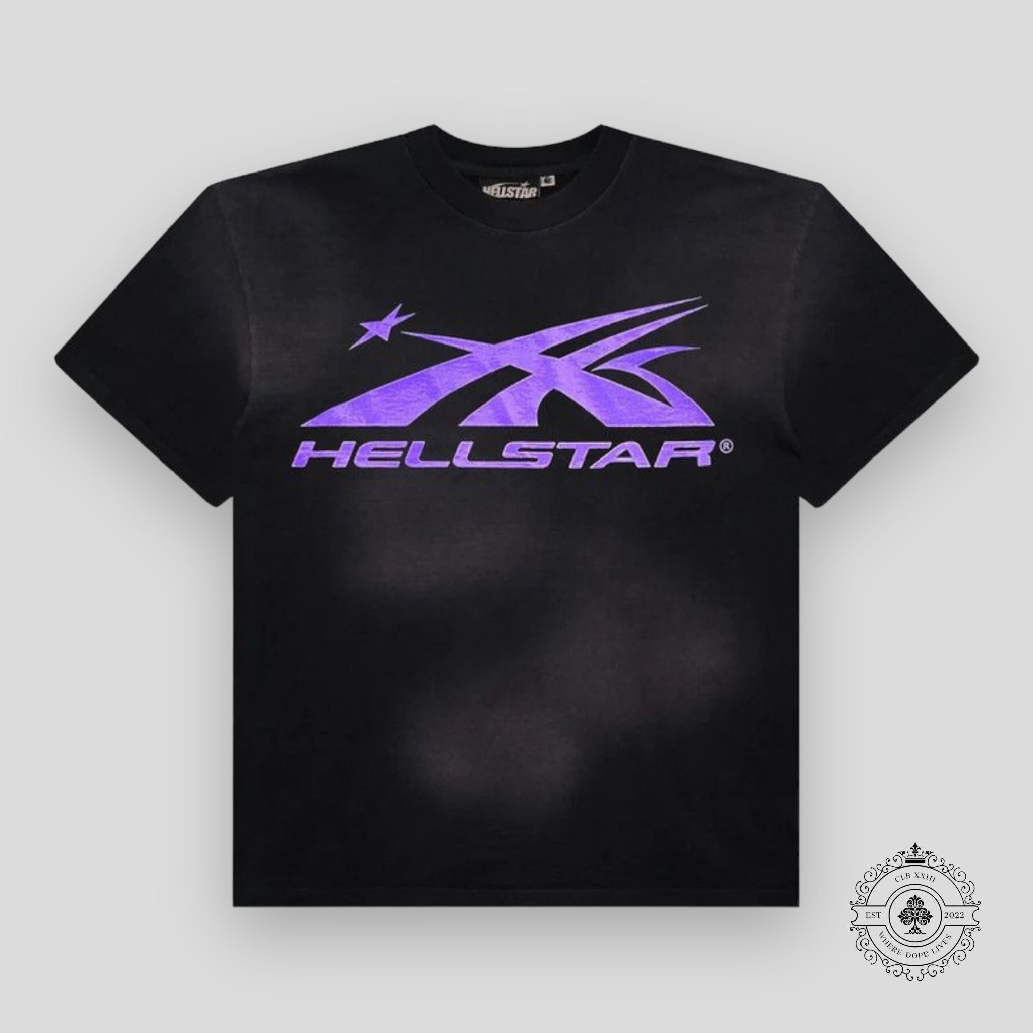 Hellstar Sport Logo Gel T-Shirt in Black / Purple