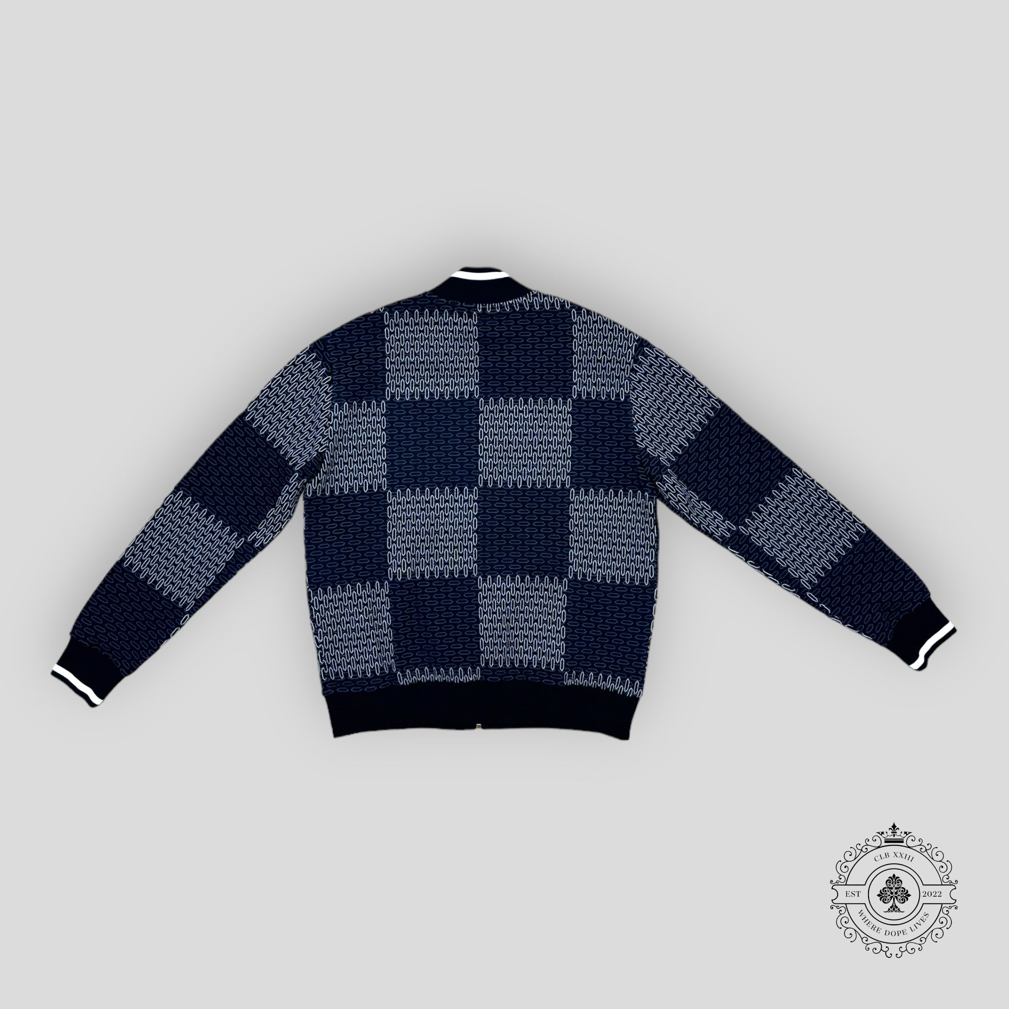 Louis Vuitton Tennis Damier Quilted Cotton Bomber in Navy Blue
