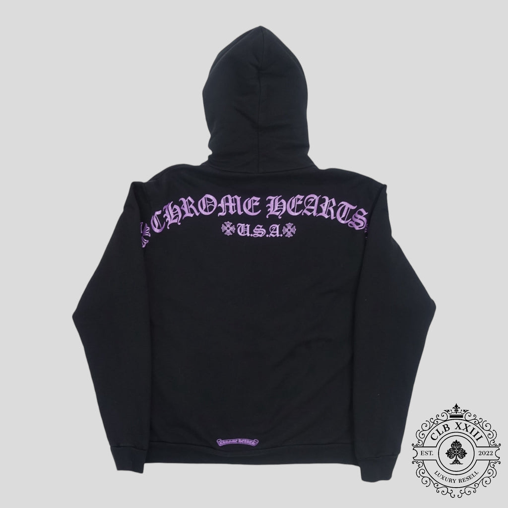 Chrome Hearts F&f Hoodie in Black / Purple