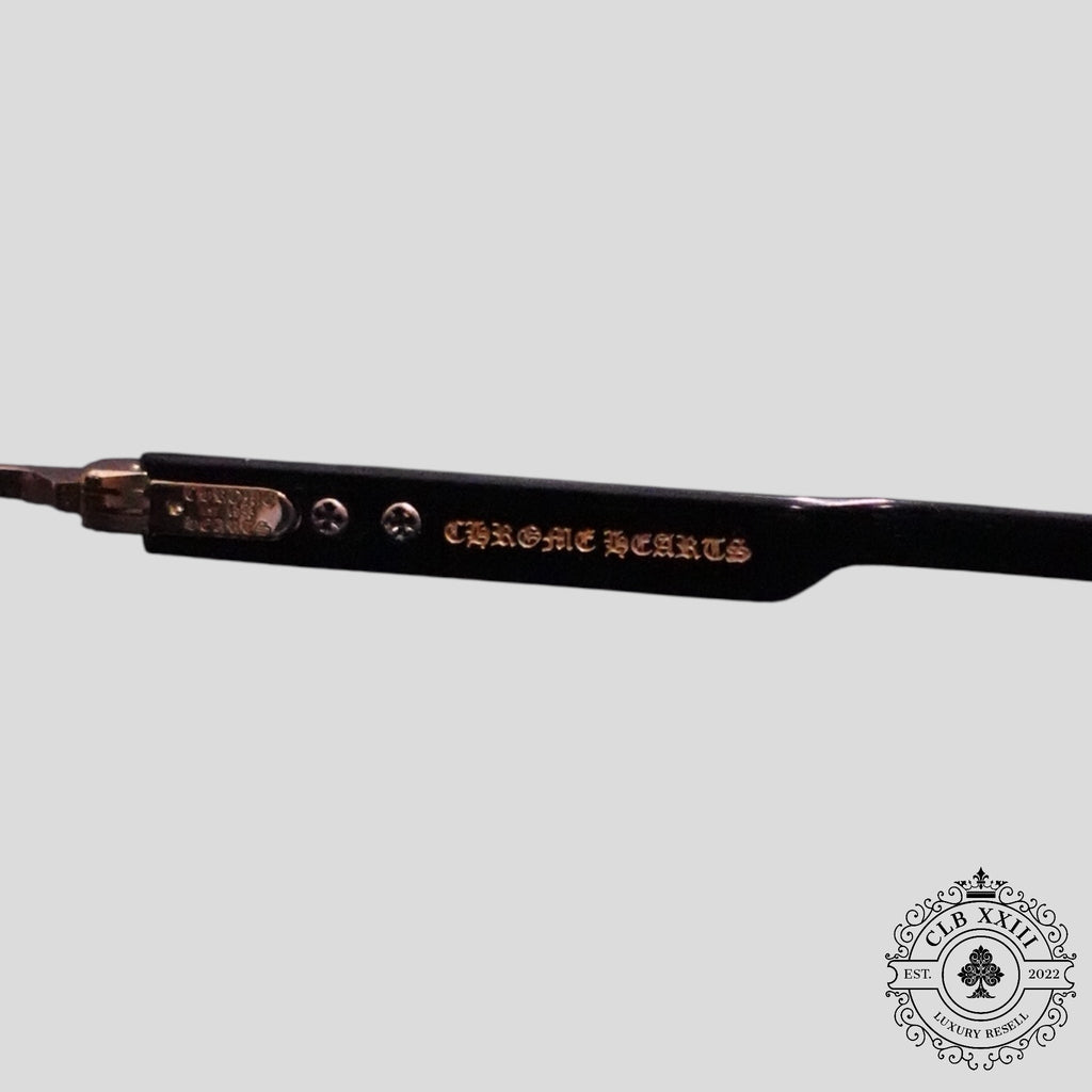 Chrome Hearts Deep I Sunglasses in Black/Gold