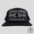 Chrome Hearts Hollywood CH Patch Trucker Hat in Black