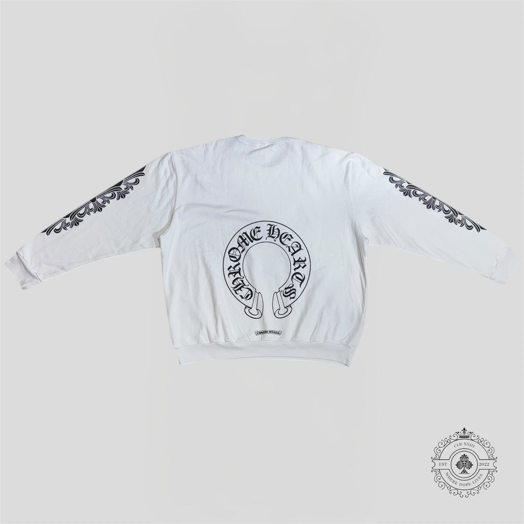 Chrome Hearts Horseshoe Logo Crewneck in White