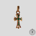 Chrome Hearts Baby Fat 22k Gold Emerald Embellished Pendant in Gold/Green