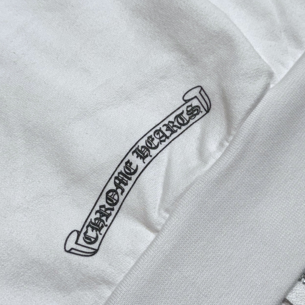 Chrome Hearts Horseshoe Zip-Up Hoodie in White