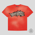 Hellstar Crack Print T-Shirt in Red