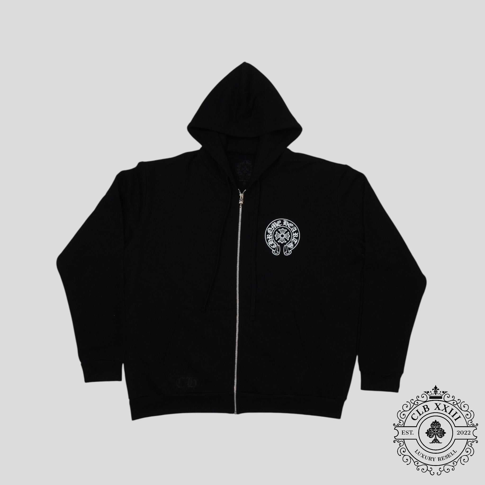 Chrome Hearts Los Angeles Horseshoe Zip Up Hoodie in Black