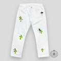 Chrome Hearts Zebra / Green Cross Patch Jeans
