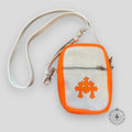 Chrome Hearts Patent Leather Cross Patch Takka Bag in Orange/White