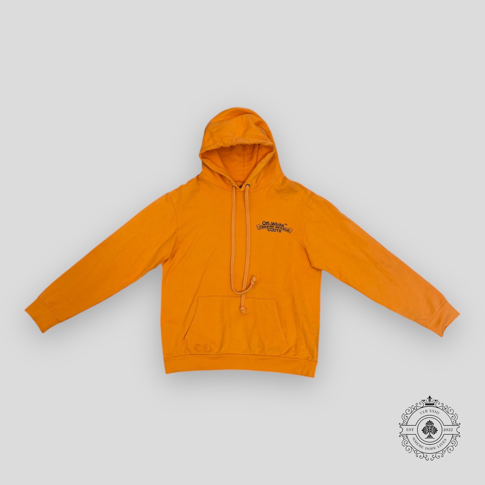Chrome Hearts Off-White Hoodie in Orange