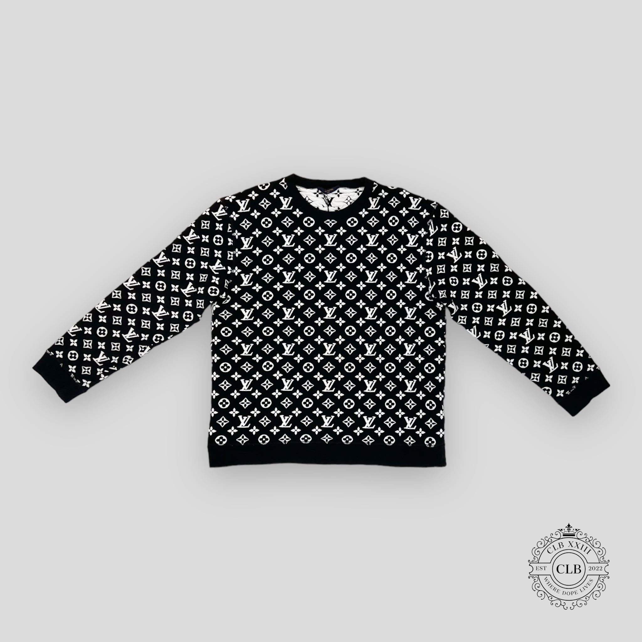 Louis Vuitton Monogram Jacquard Crewneck in Black