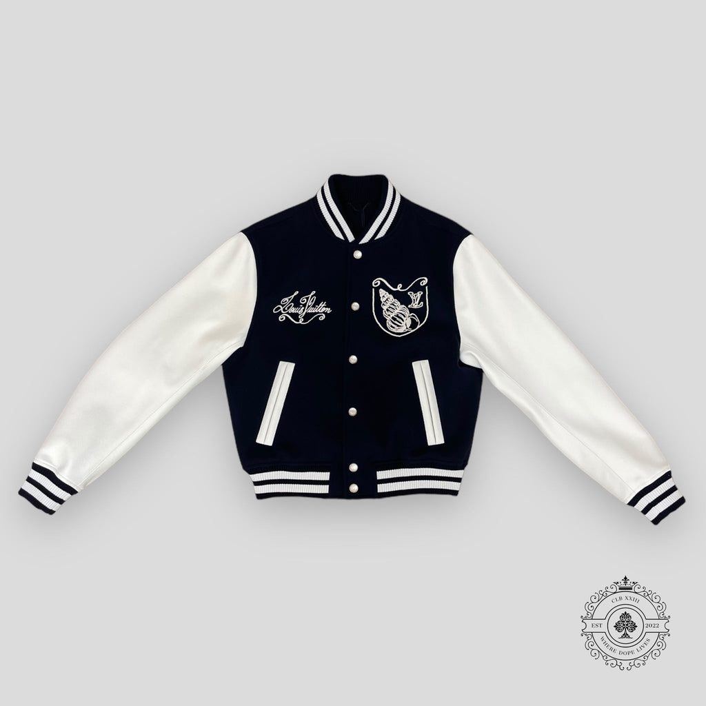 Louis Vuitton Calfskin Varsity Jacket in Navy