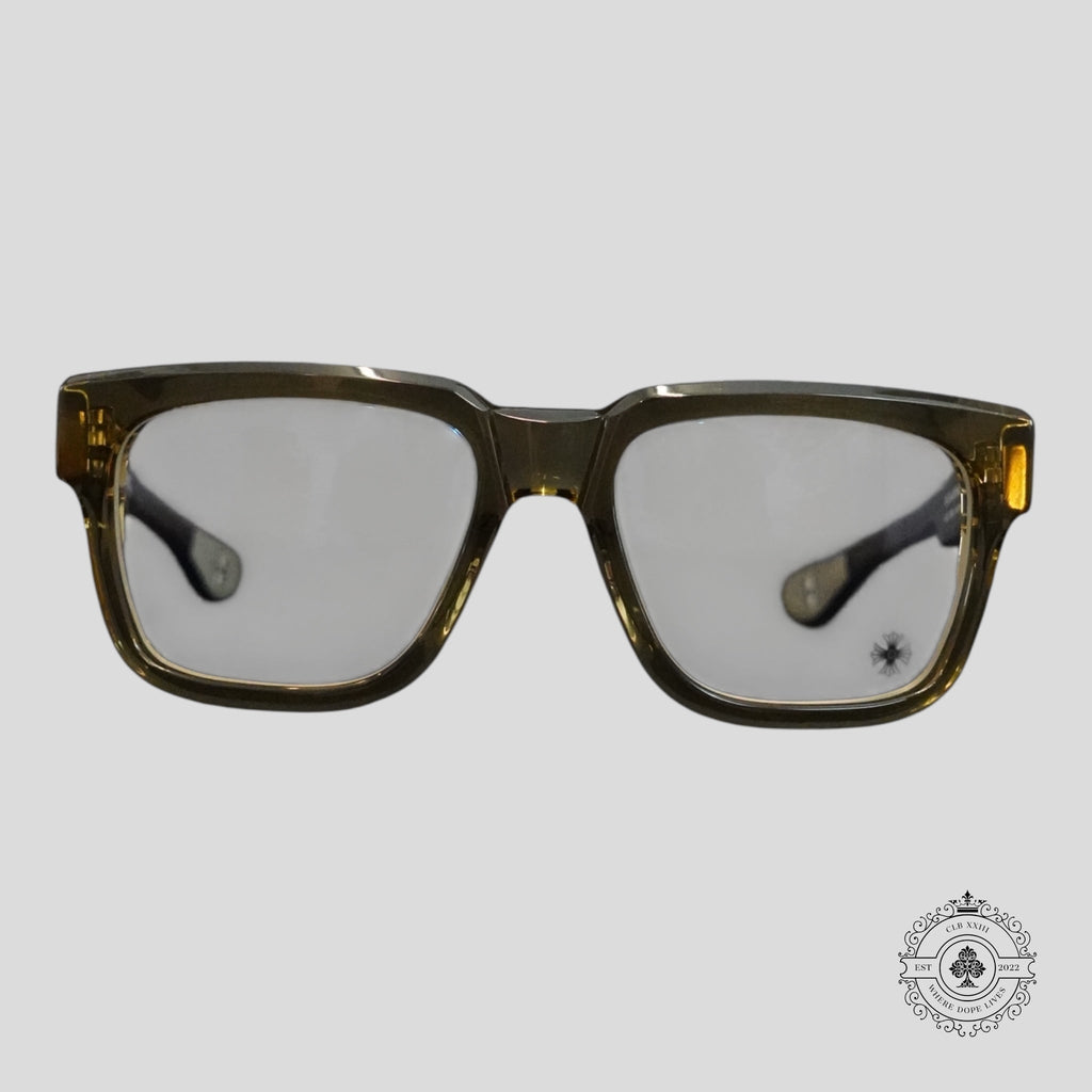 Chrome Hearts Box Officer Sunglasses in Clear Olive/Silver