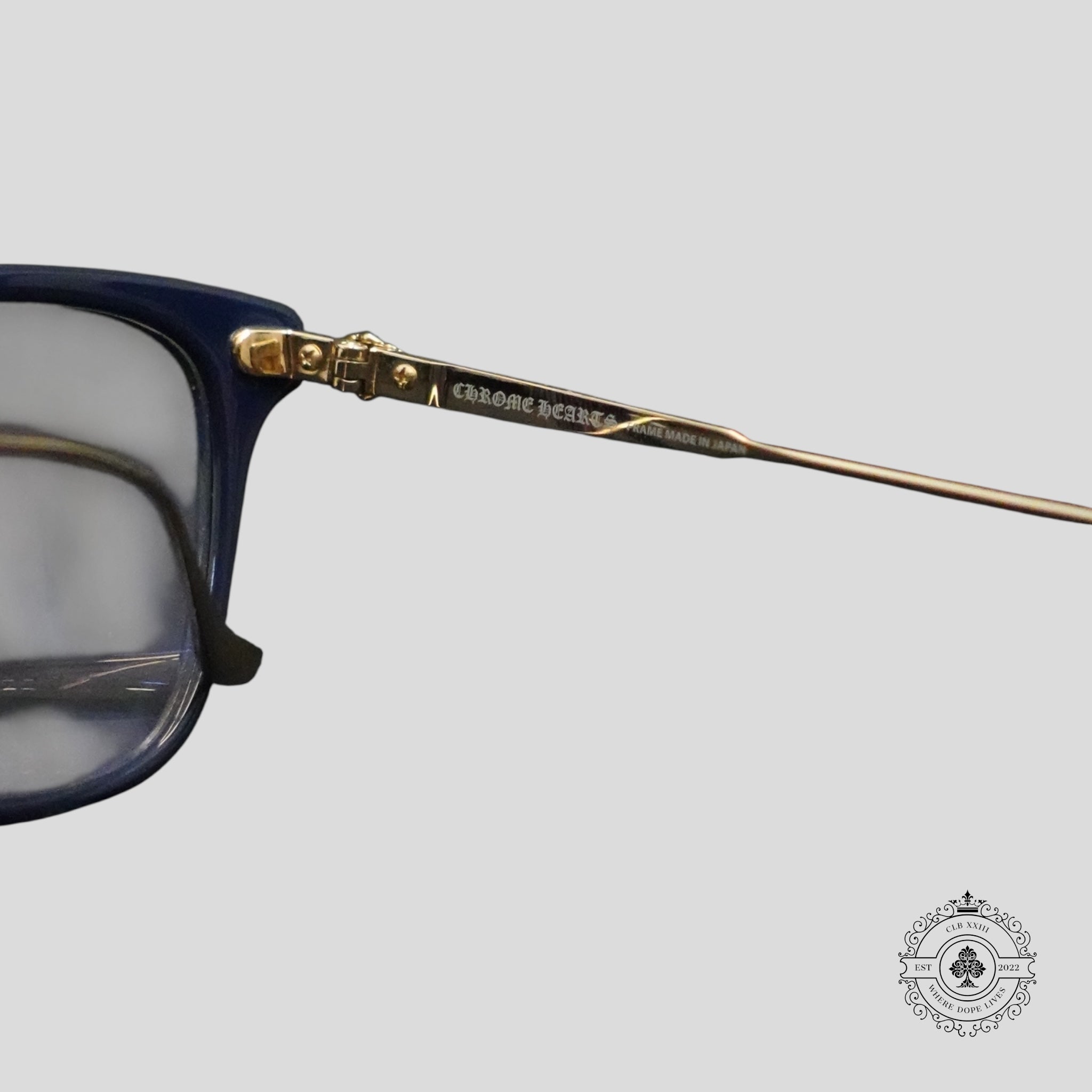 Chrome Hearts Jeje Spot Glasses in Blue/Gold