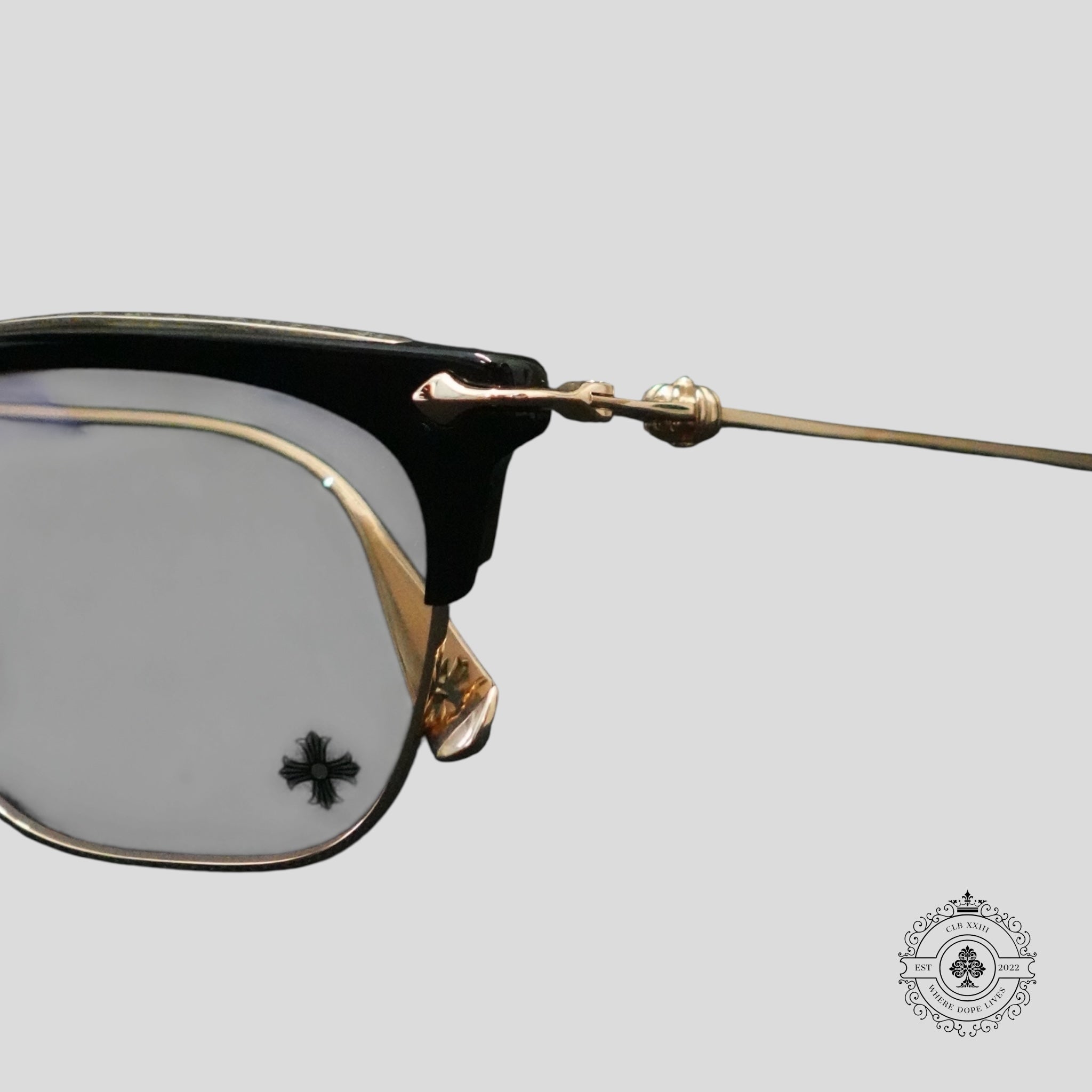 Chrome Hearts Sluntradiction Glasses in Black/Gold