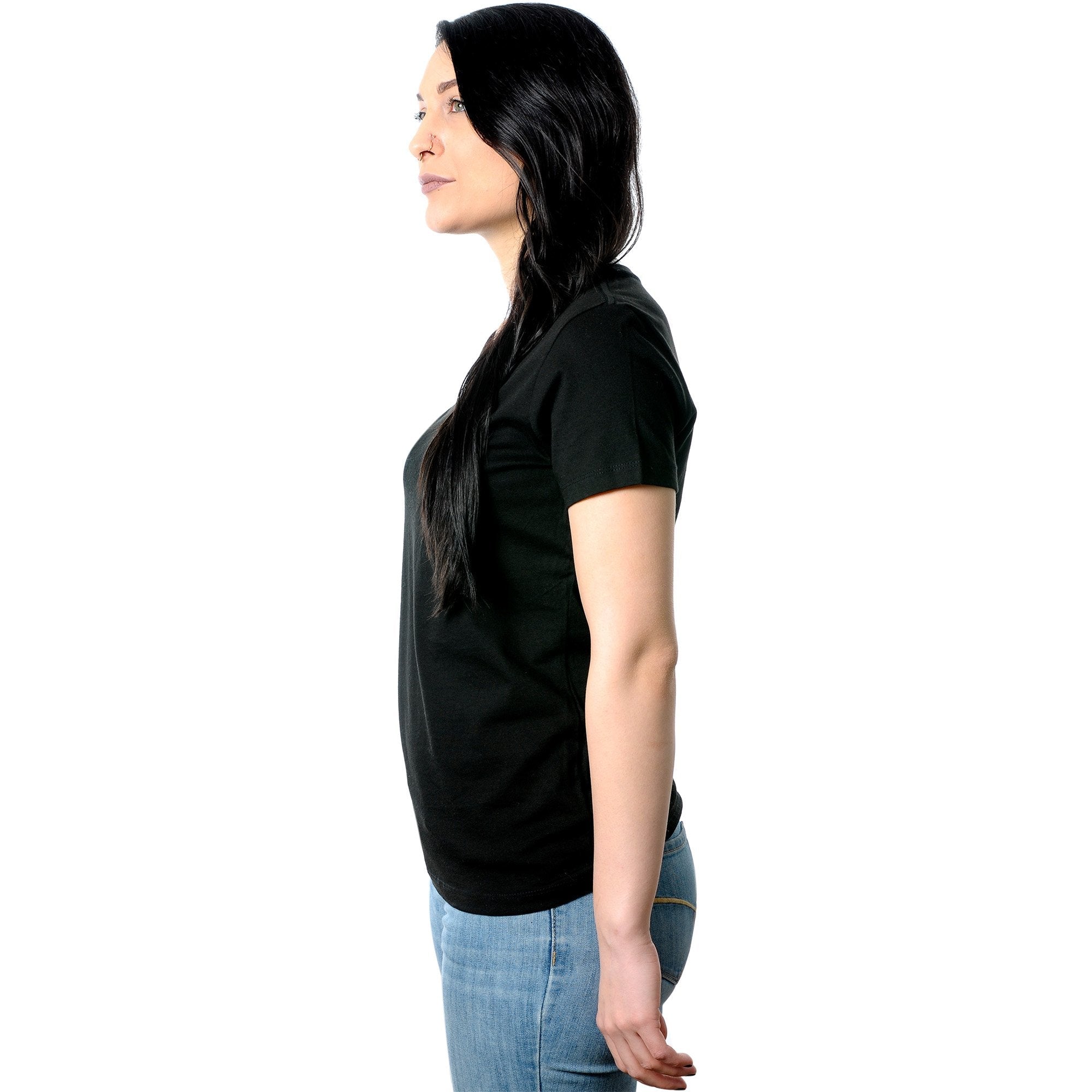 Be You, For You Black Tapered V-Neck Tee Shirt