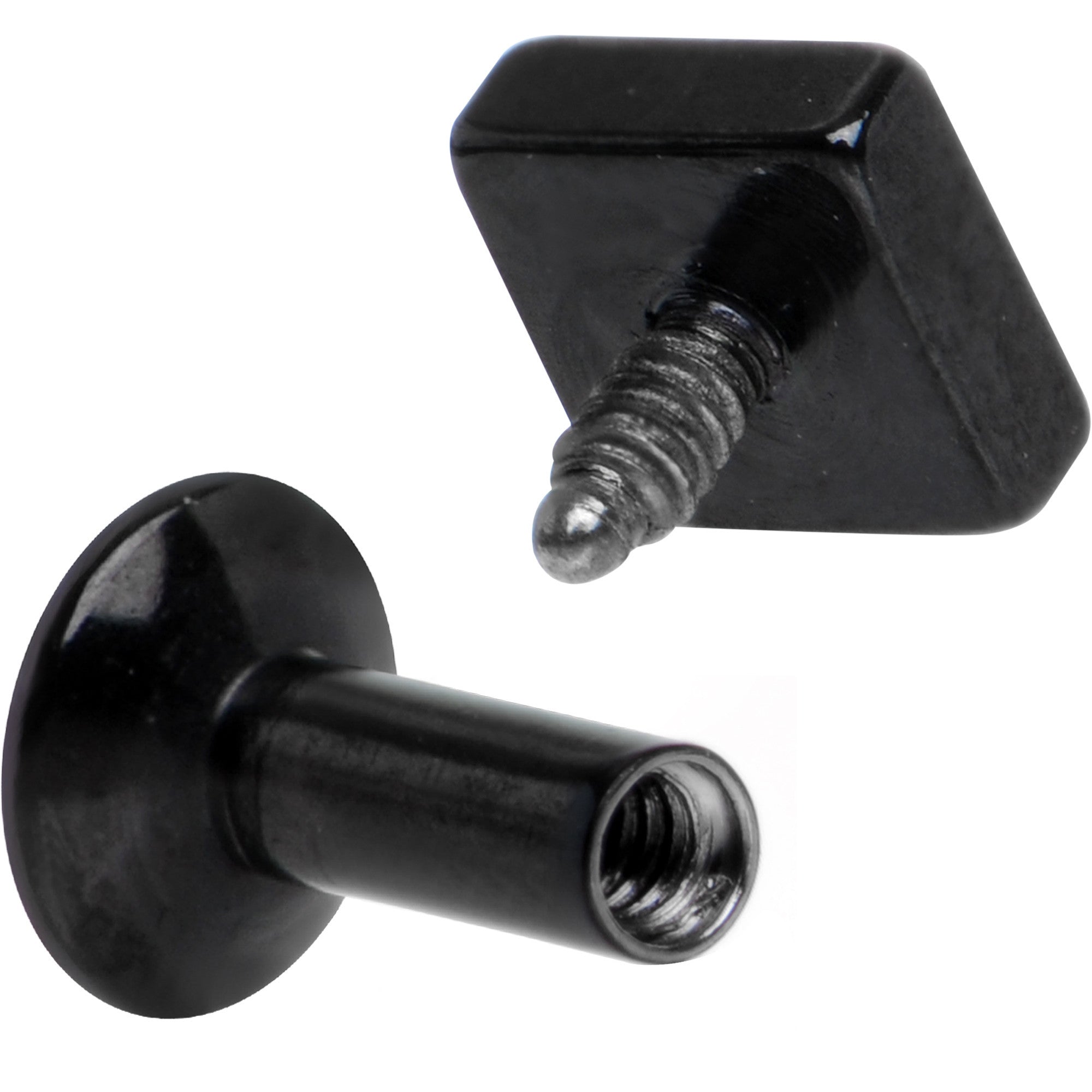 3/16 Black IP Rhombus Internally Threaded Daith Cartilage Tragus