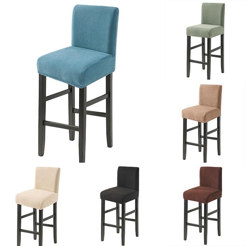 Chair Cover for Hotels Parties Kitchens Banquets Solid Color High Stool Cover For Bar Cafe Decorative Seat Protector Stretch Slipcovers Chair Cover for Counter Height Side Chairs Covers Stretch Protectors