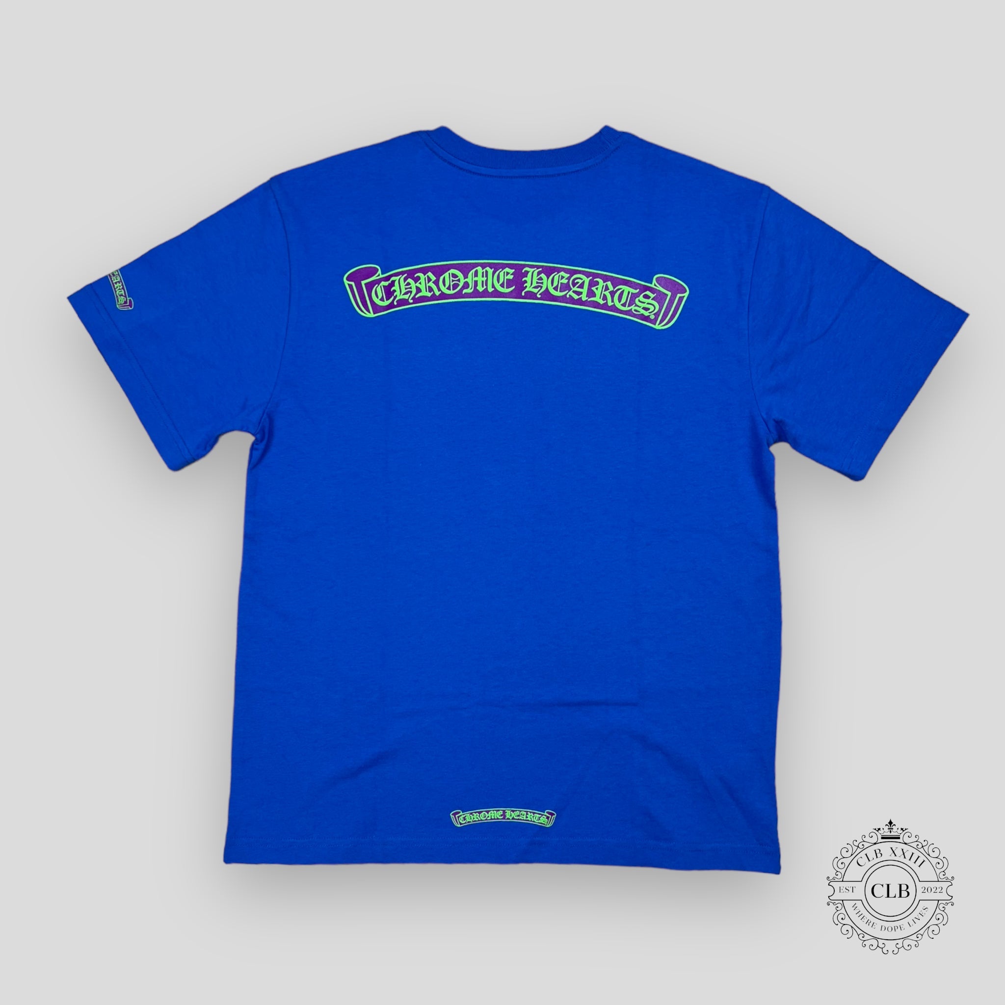 Chrome Hearts Scroll Logo Pocket T-Shirt - Blue / Purple
