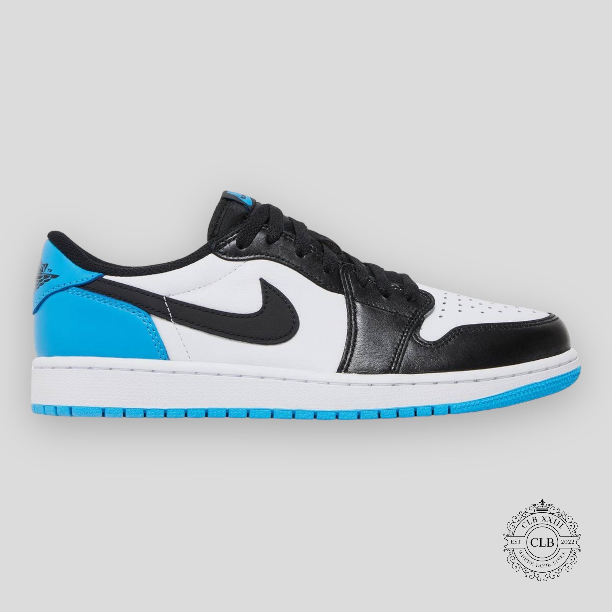 Air Jordan 1 Low Black Dark Powder Blue