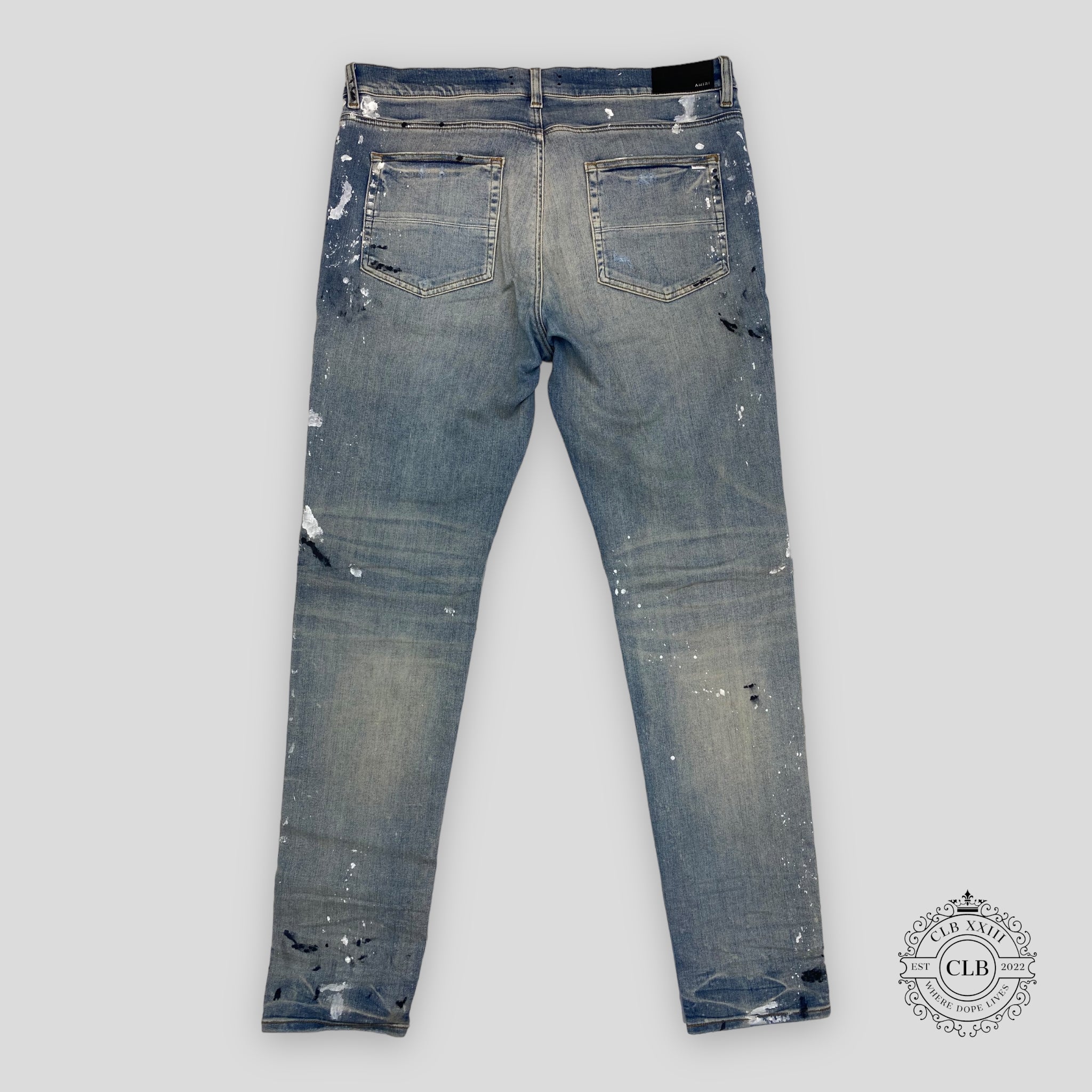 Amiri Paint Splatter Jeans - Clay Indigo