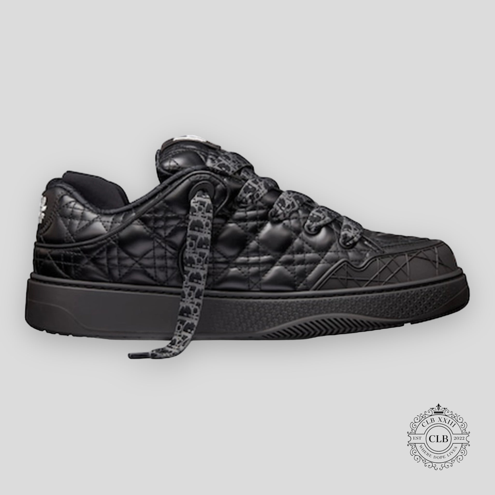 Christian Dior B9S Skater Sneaker Black Quilted