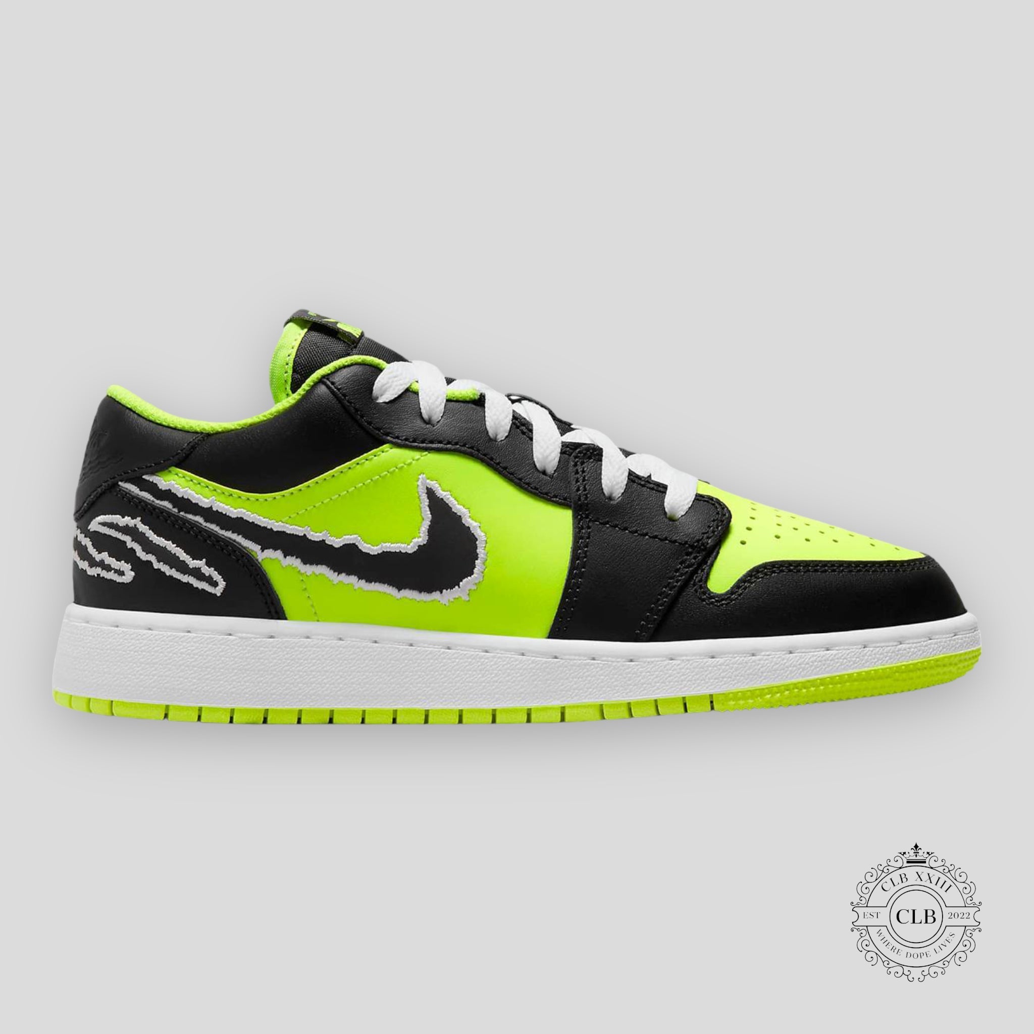 Air Jordan 1 Low GS Black Cat Volt