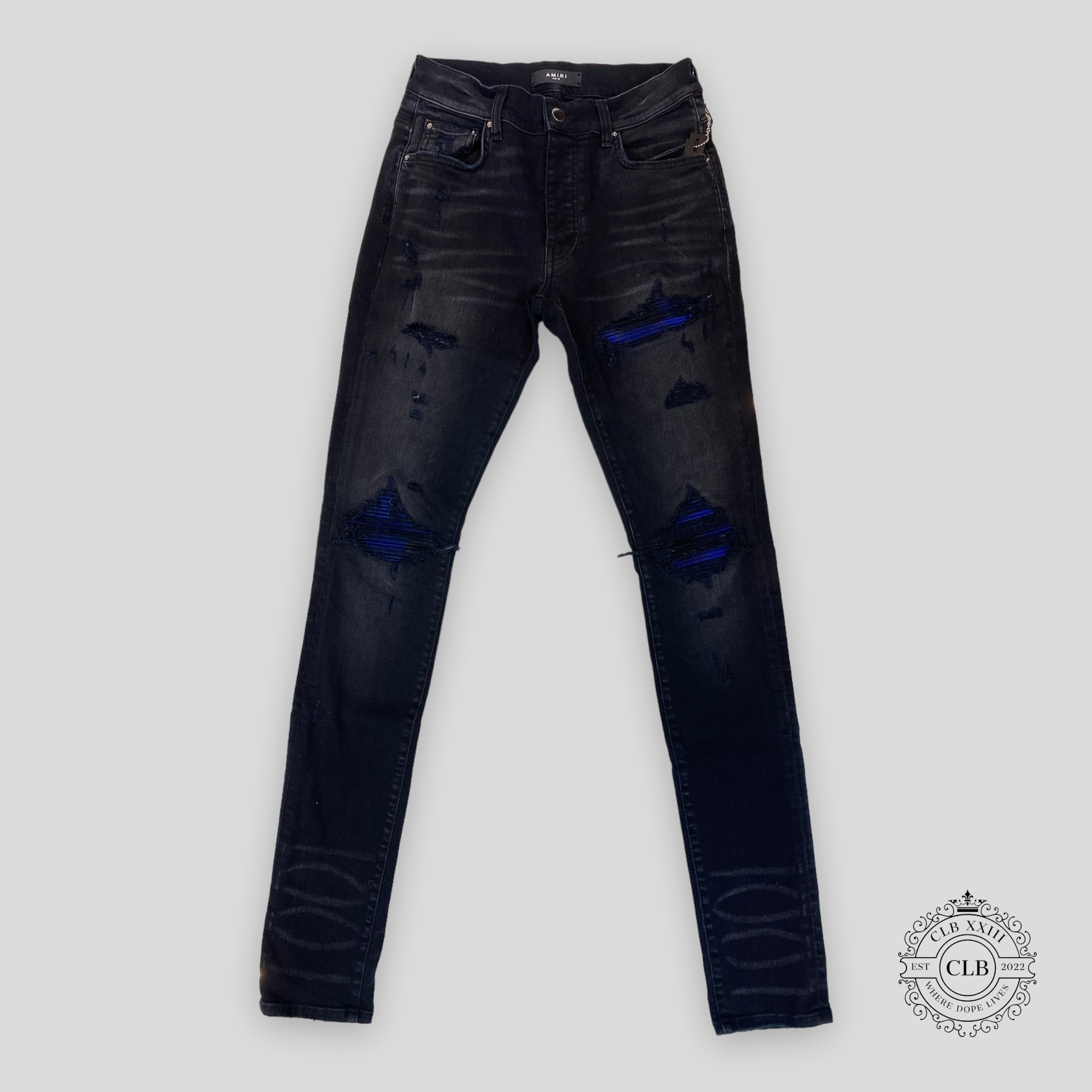 Amiri MX1 Plaid Jeans - Aged Black/Blue