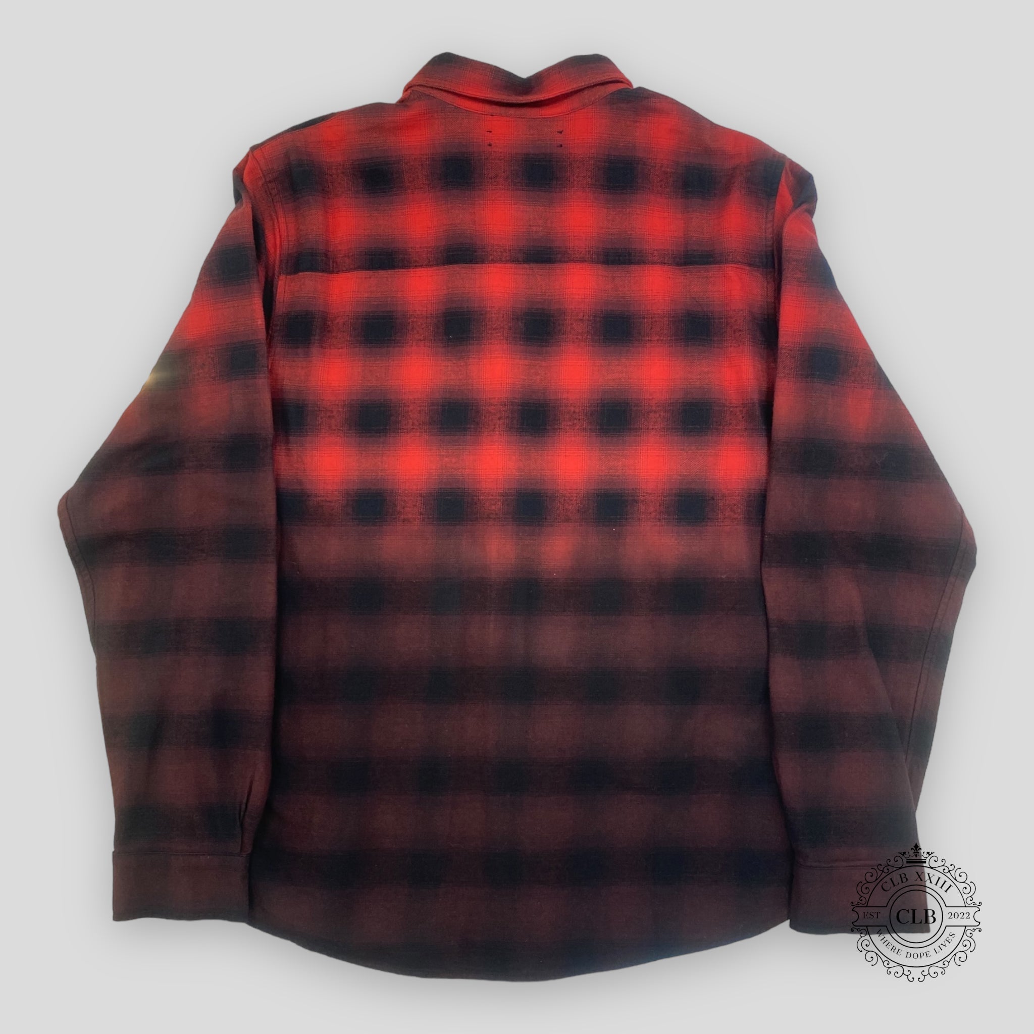 Amiri Dip Dye Flannel in Red/Black