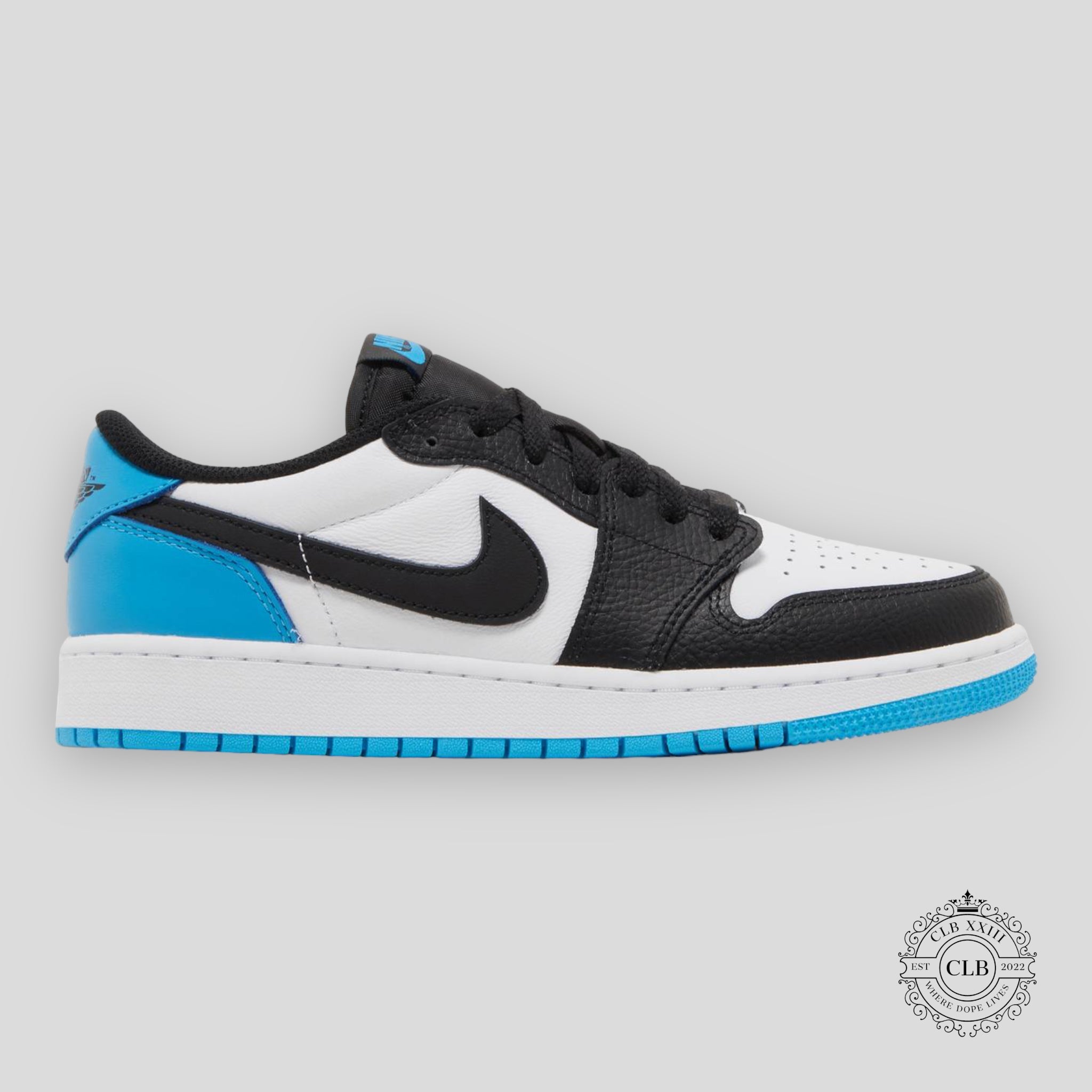 Air Jordan 1 Retro Low OG GS Black Dark Powder Blue