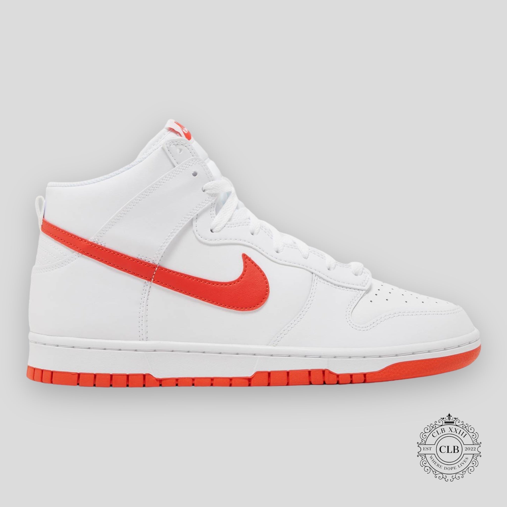 Nike Dunk High White Picante Red